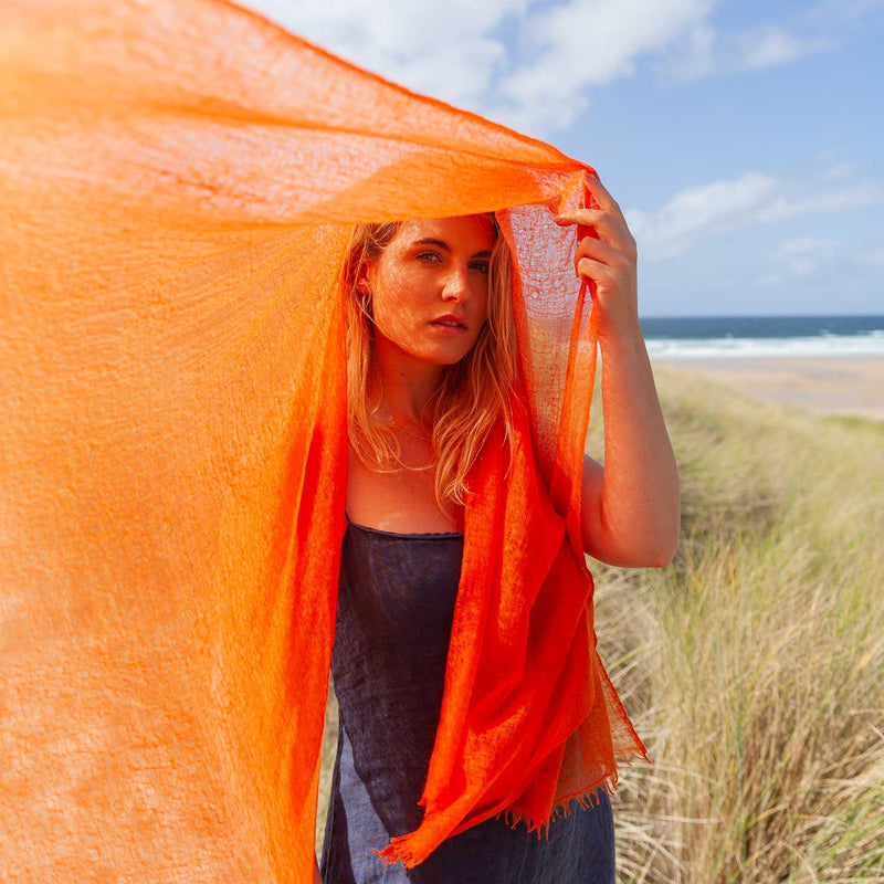 Diaphanous Pashmina Orange