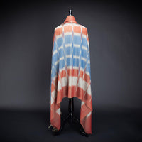 Ikat Pashmina Shawl Burnt Orange & Blue