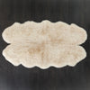 British quad Linen colour dyed longwool sheepskin rug soft cream & caramel tones super silky-soft fleece 182 x 115cm approx