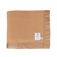 British-made Merino wool blankets medium weight warm traditional satin-style ribbon trim, available in 7 colours