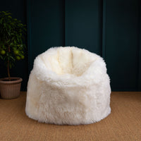 Large Long Wool Sheepskin Beanbag