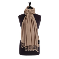 Luxury Pashmina Shawl Mushroom