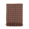 Mohair & Merino wool blend throw lightweight soft & warm circular design brown tones with a tasselled fringe 130 x 200 cm