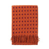 Mohair & Merino wool blend throw lightweight soft & warm circular design orange tones with a tasselled fringe 130 x 200 cm