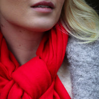 Luxury Pashmina Shawl Bright Red