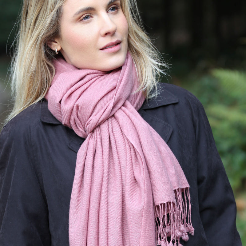 Pink Embroidered Scarf Christmas Gift Her Luxury Soft Scarf -  Norway