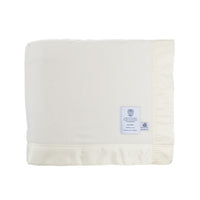 British-made Merino wool blankets medium weight warm traditional satin-style ribbon trim, available in 7 colours