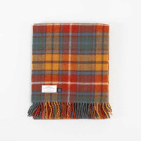  100% pure new wool British-made knee rug in Antique Buchanan tartan top-quality From The Wool Company