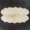 British quad Linen colour dyed longwool sheepskin rug soft cream & caramel tones super silky-soft fleece 182 x 115cm approx