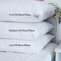 British-made with 100% British wool pillow firm fill 1100gms 220 thread count 100% high-quality cotton casing with piped edge