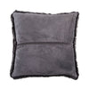 Sumptuous, graphite grey, single-faced natural sheepskin cushion, with cushion pad, super soft and silky shorn fleece 