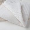 100% cashmere off white knitted lace design baby shawl scalloped edge super-soft & luxurious made in England top-quality 