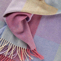 100% lambswool super-soft lightly brushed throw beautiful pastel shades check pattern top quality warm and cosy 