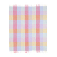 100% lambswool super-soft lightly brushed throw beautiful pastel shades check pattern top quality warm and cosy 