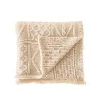 100% British wool chunky Aran soft knitted throw undyed natural cream versatile & practical top-quality made in England 