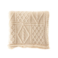 100% British wool chunky Aran soft knitted throw undyed natural cream versatile & practical top-quality made in England 