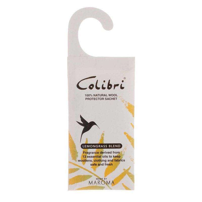 Colibri Natural Anti-Moth Hanging Wardrobe Sachet in Lemongrass -  - Wool Care  from The Wool Company