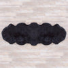 Jet black double sheepskin rug, Silky soft, created from two skins sewn together luxurious and thick. From The Wool Company