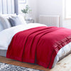 British-made Merino wool blankets medium weight warm traditional satin-style ribbon trim, available in 7 colours 