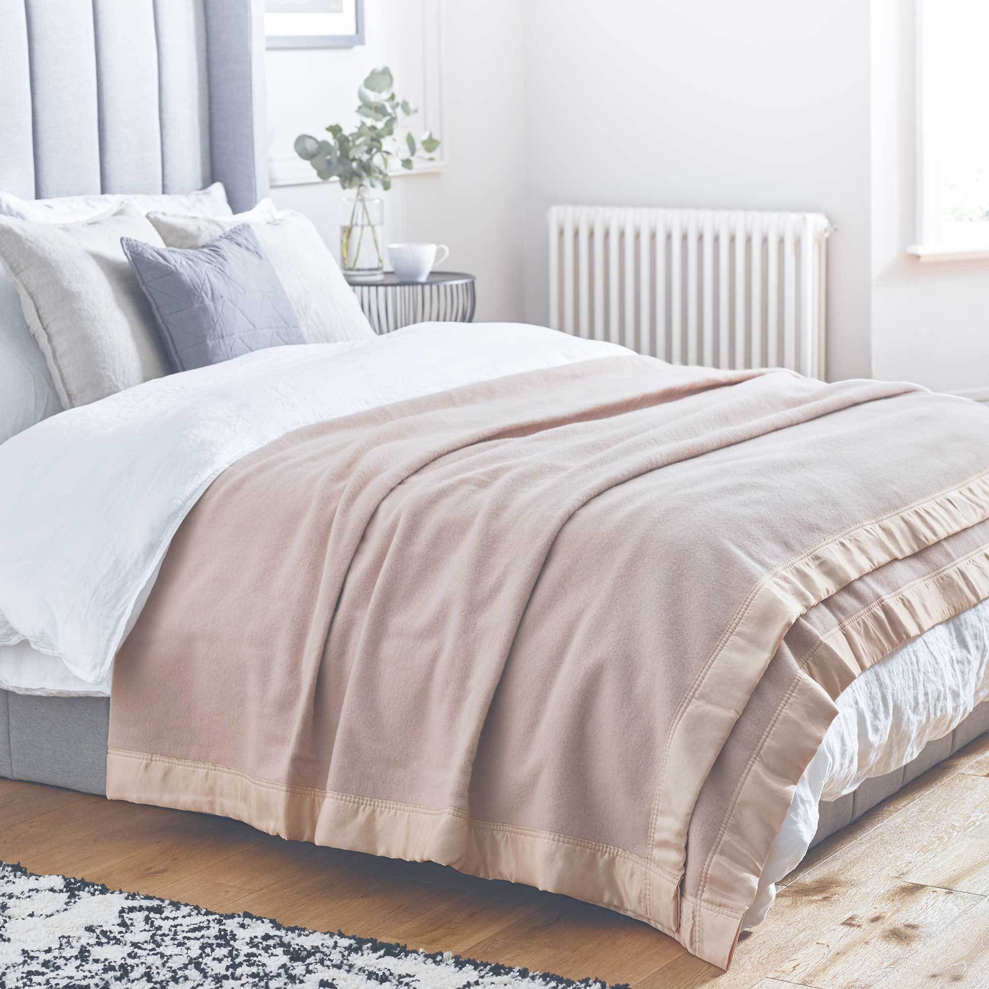 Merino Wool Bed Blankets Satin Bound The Wool Company