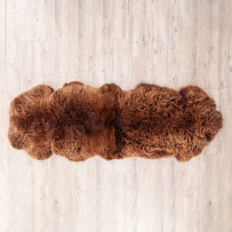 British double sheepskin in natural brown Silky soft made from two skins sewn together Luxurious & thick Eco Tanned in the UK