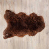 Genuine British undyed natural chocolate brown sheepskin generous sizing with thick, sumptuously soft longwool fleece,