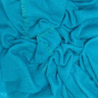 Super-soft, thick luxury mohair throw in vibrant bright turquoise blue top quality extremely warm lightweight & cosy