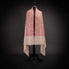 Hand-crafted 100% cashmere pashmina embroidered with red & orange thread on a neutral background finest-quality special shawl