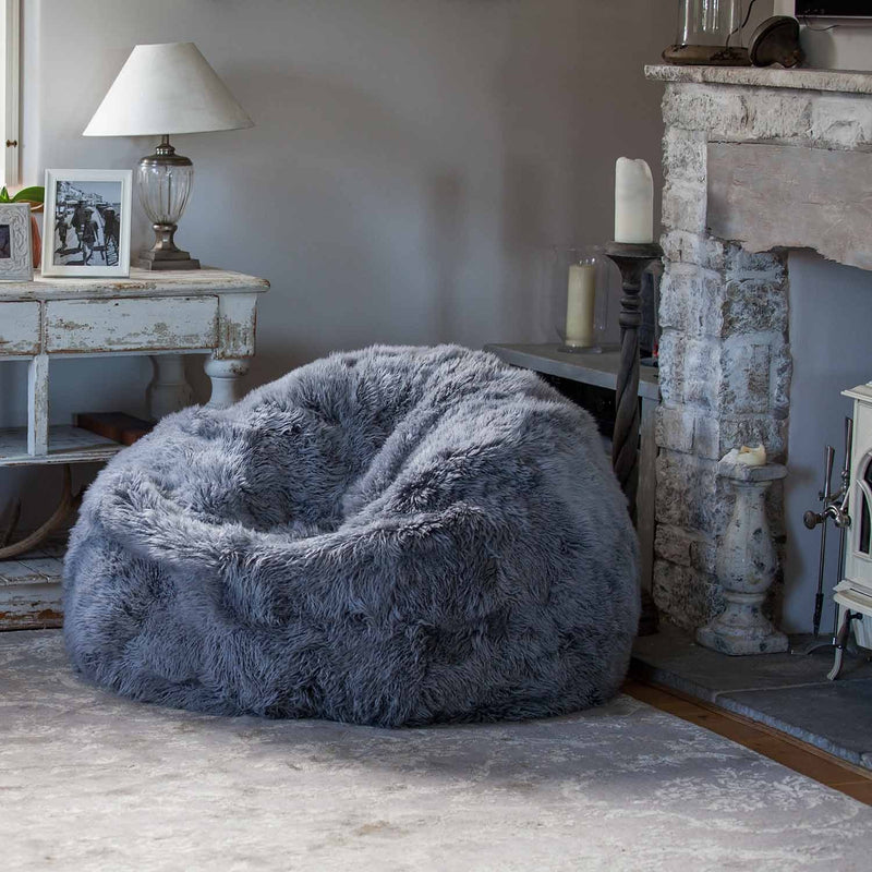 Giant Yeti Sheepskin Bean Bag Pewter -  - Sheepskin Rugs & Throws  from The Wool Company