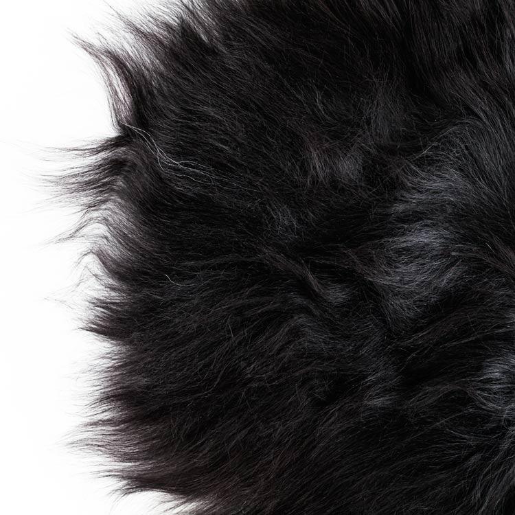 Icelandic double sheepskin natural black Silky soft made from two skins sewn together Luxurious & thick long flowing fleece