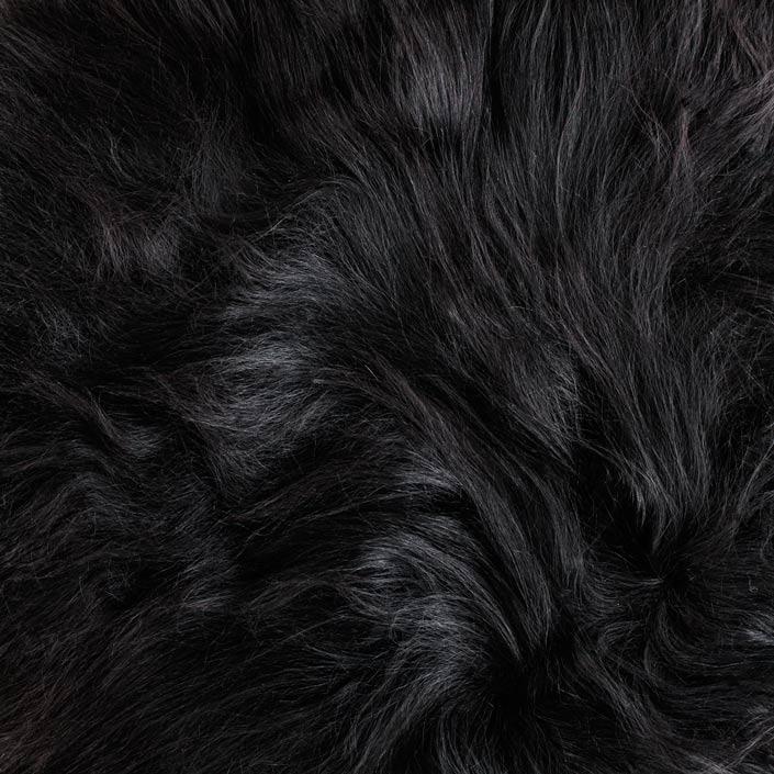 Icelandic double sheepskin natural black Silky soft made from two skins sewn together Luxurious & thick long flowing fleece