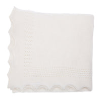 100% cashmere ivory basket weave design baby shawl super-soft & luxurious made in England top-quality From The Wool Company