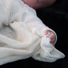 100% cashmere ivory basket weave design with simple border baby shawl super-soft & luxurious made in England top-quality