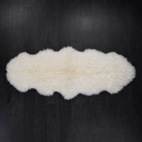 Beautifully soft long curly natural ivory sheepskin. Double size boho-chic accessory for any interior, luxurious fleece 