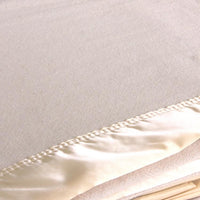 Lightweight & soft, British wool blankets in 2 colours.230 gsm100% pure new wool, satin style binding on all edges