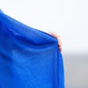 Fine Merino wool shawl in vibrant lapis blue with a soft fringe edge super-soft generous size lightweight & warm top-quality