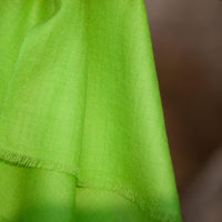 Fine Merino wool shawl in vibrant lime green with a soft fringe edge super-soft generous size lightweight & warm top-quality