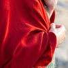 Fine Merino wool shawl in rich russet red with a soft fringe edge super-soft generous size lightweight & warm top-quality