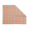 100% Merino lambswool throw multi coloured bright block pattern on beige background top-quality made in England