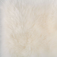 Sumptuous, natural sheepskin seat pad 40cm square, super-soft and supportive longwool fleece, natural white creamy colour