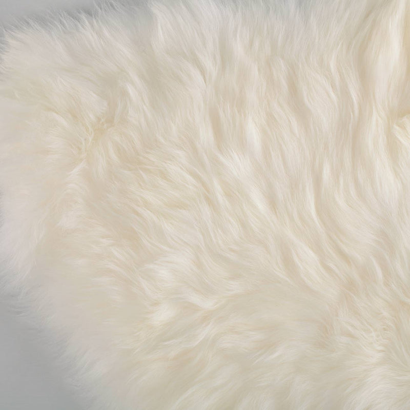 Sumptuous long wool ivory white natural sheepskin, silky soft and luxurious feeling. medium and large sizes are available. 