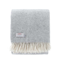 Pure New Wool Fishbone Throw Grey Mist -  - LIVING  from The Wool Company