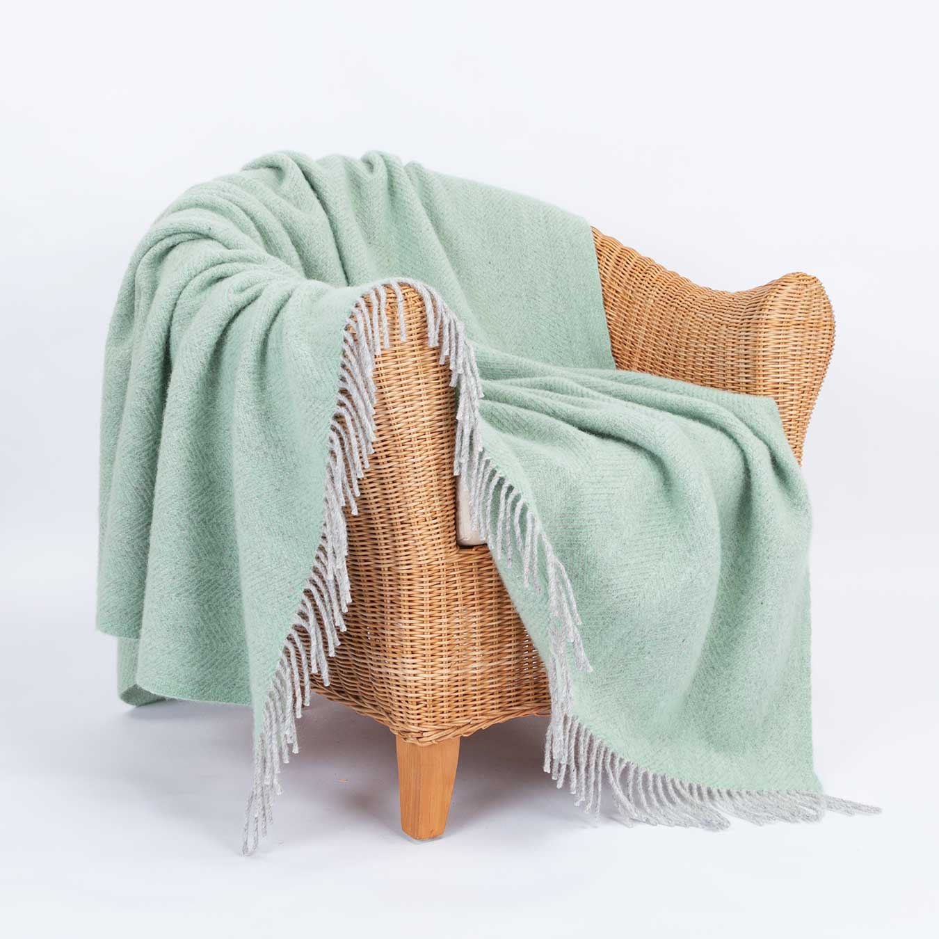 Duck egg herringbone throw sale