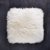 Sumptuous, double-sided, natural sheepskin cushion, with a wool cushion pad, super soft longwool fleece in natural colours