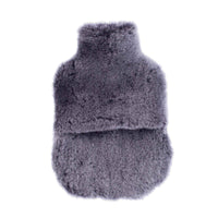 Soft & warm sheepskin hot water bottle cover in graphite grey 100% sheepskin cover, bottle included made in the UK