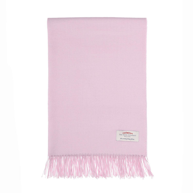 100% Alpaca extra-large luxury throw light pink with fringing top-quality warm & cosy made in England By The Wool Company