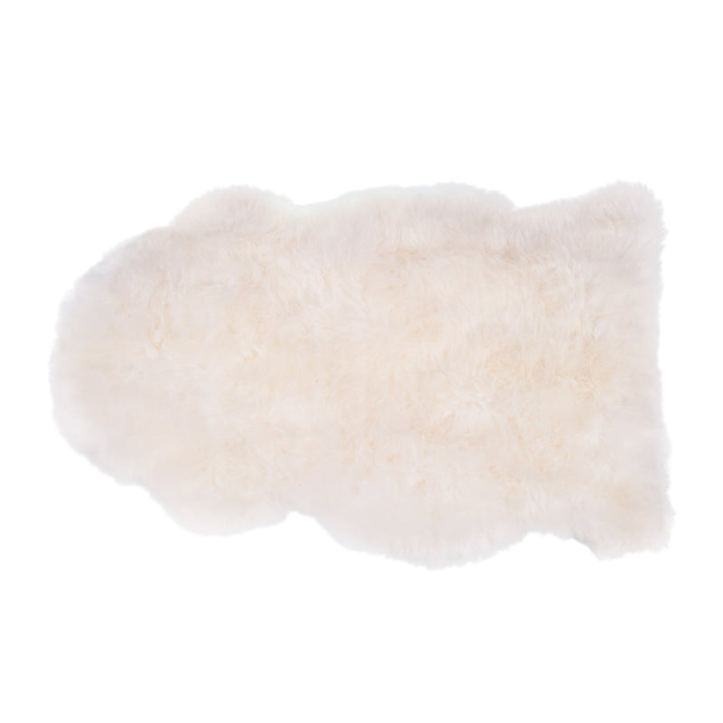 Extremely soft, luxurious, & beautiful to touch ivory white baby sheepskin, carefully selected for a naturally short fleece 