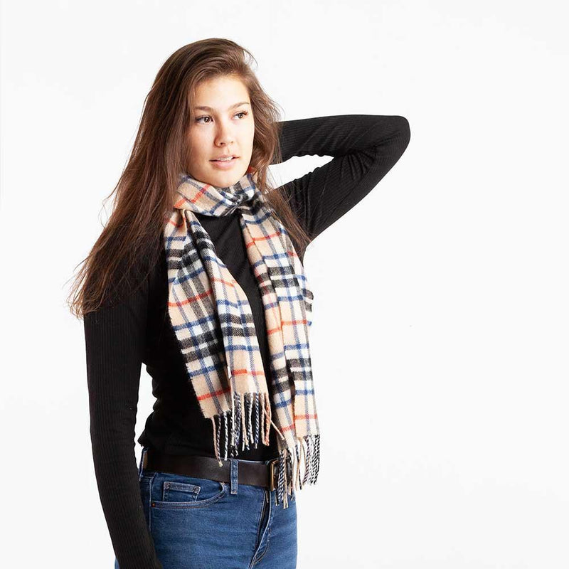 Tartan Lambswool Scarf Thomson Camel Modern -  - CLOTHING  from The Wool Company