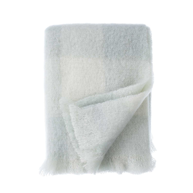 Wool Company Classic Mohair Throw Pistachio Check -  - LIVING  from The Wool Company